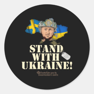 Oekraïne Zweden Vlaggen Hondenriem Zelenskyy Steun Ronde Sticker