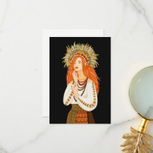 Oekraïnes meisje in een lepel. Oekraïne. Ind van O Bedankkaart