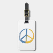 Oekraïnes - PEACE Symbool Blue Yellow Ukraine War Bagagelabel (Voorkant verticaal)