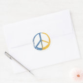 Oekraïnes - PEACE Symbool Blue Yellow Ukraine War Ronde Sticker (Envelop)