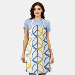 Oekraïnes - PEACE Symbool Blue Yellow Ukraine War Schort