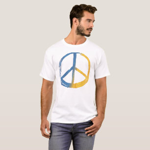 Oekraïnes - PEACE Symbool Blue Yellow Ukraine War T-shirt