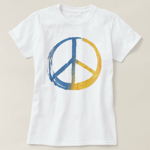 Oekraïnes - PEACE Symbool Blue Yellow Ukraine War T-shirt