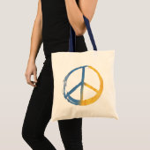 Oekraïnes - PEACE Symbool Blue Yellow Ukraine War Tote Bag (Voorkant (product))