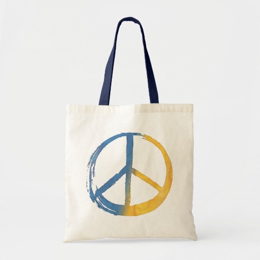 Oekraïnes - PEACE Symbool Blue Yellow Ukraine War Tote Bag (Voorkant)