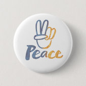 Oekraïnes - PEACE-symbool V-Sign Oekraine tegen de Ronde Button 5,7 Cm (Voorkant)