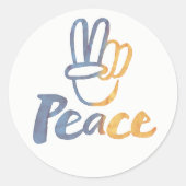 Oekraïnes - PEACE-symbool V-Sign Oekraine tegen de Ronde Sticker (Voorkant)