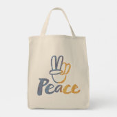 Oekraïnes - PEACE-symbool V-Sign Oekraine tegen de Tote Bag (Achterkant)
