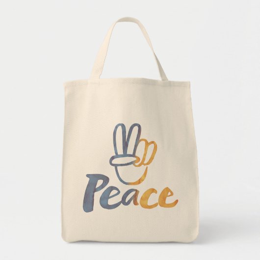 Oekraïnes - PEACE-symbool V-Sign Oekraine tegen de Tote Bag (Voorkant)