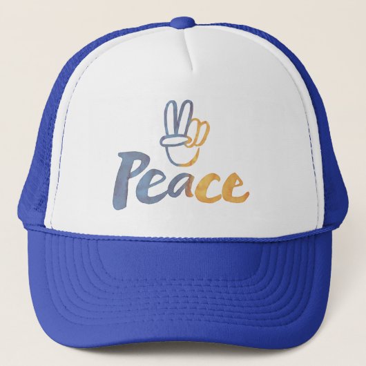 Oekraïnes - PEACE-symbool V-Sign Oekraine tegen de Trucker Pet (Voorkant)