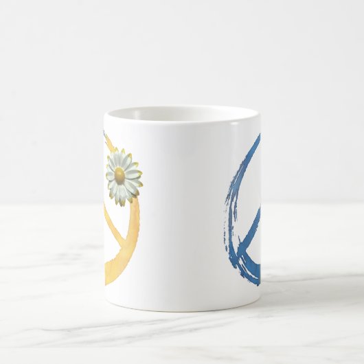 Oekraïnes symbool voor PEACE-symbool Daisy Ukraine Koffiemok (Center)