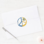 Oekraïnes symbool voor PEACE-symbool Daisy Ukraine Ronde Sticker (Envelop)