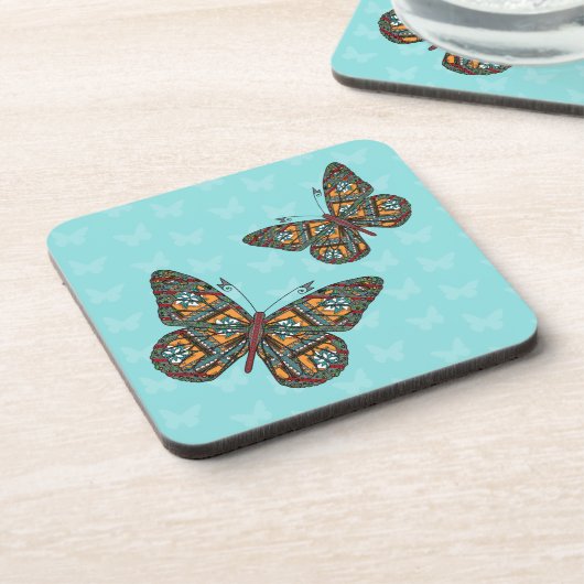 Oekrainian Monarch Square Coaster Bier Onderzetter (Linkerzijde)