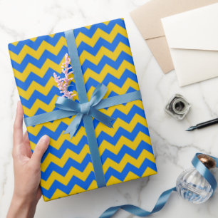 Oekraïns pakpapier   Blauwe Chevron Gift Wrap