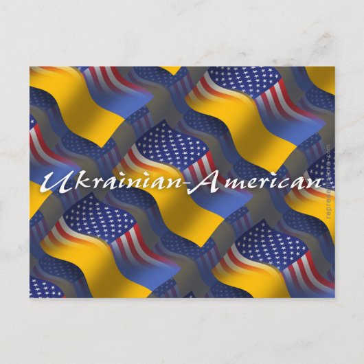 Oekraïnse Amerikaanse golfvlag Briefkaart (Voorkant)