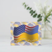 Oekraïnse Amerikaanse golfvlag Briefkaart (Staand voorkant)