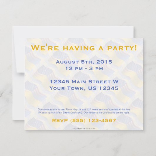 Oekraïnse Amerikaanse golfvlag Kaart (Achterkant)