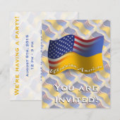 Oekraïnse Amerikaanse golfvlag Kaart (Voorkant / Achterkant)