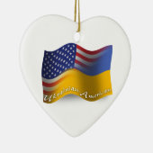 Oekraïnse Amerikaanse golfvlag Keramisch Ornament (Rechts)