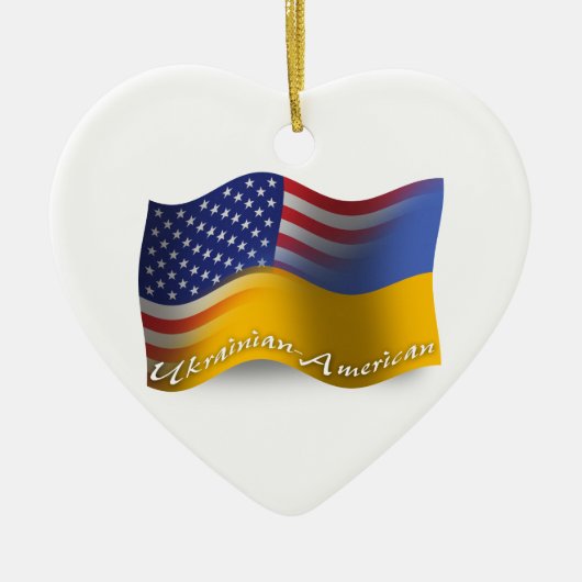 Oekraïnse Amerikaanse golfvlag Keramisch Ornament (Voorkant)