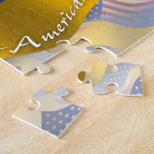 Oekraïnse Amerikaanse golfvlag Legpuzzel (Zijkant)