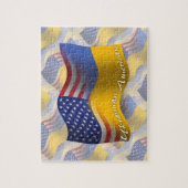 Oekraïnse Amerikaanse golfvlag Legpuzzel (Verticaal)