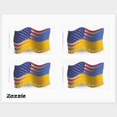 Oekraïnse Amerikaanse golfvlag Rechthoekige Sticker (Vel)