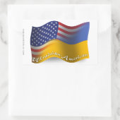 Oekraïnse Amerikaanse golfvlag Rechthoekige Sticker (Tas)