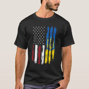 Oekraïnse Amerikaanse vlag Amerikaanse Oekraïnse T-shirt