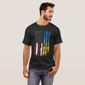 Oekraïnse Amerikaanse vlag Amerikaanse Oekraïnse t T-shirt (Voorkant volledig)