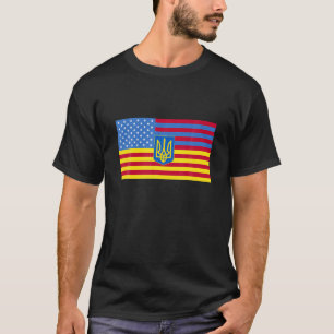 Oekraïnse Amerikaanse vlag Oekraïne Verenigde Stat T-shirt