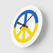 Oekraïnse blauwgele vlag voor vredessymbool ronde klok (Hoek)