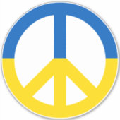 Oekraïnse blauwgele vlag voor vredessymbool sticker