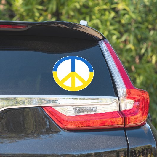 Oekraïnse blauwgele vlag voor vredessymbool sticker