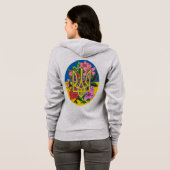 Oekraïnse bloem en Oekraïense vlag met bloemen Hoodie (Achterkant volledig)