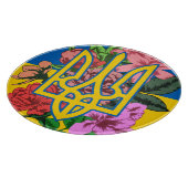 Oekraïnse bloem en Oekraïense vlag met bloemen Snijplank (Hoek)