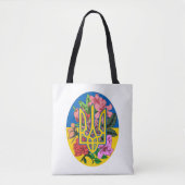 Oekraïnse bloem en Oekraïense vlag met bloemen Tote Bag (Voorkant)
