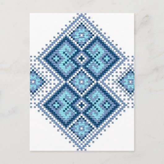 Oekraïnse borduurblauwe vyshyvanka briefkaart (Voorkant)