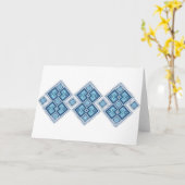 Oekraïnse borduurblauwe vyshyvanka kaart (Gele Bloem)