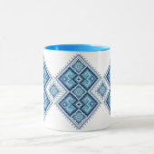 Oekraïnse borduurblauwe vyshyvanka mok (Midden)