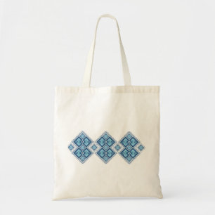 Oekraïnse borduurblauwe vyshyvanka tote bag