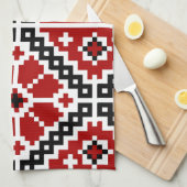 Oekraïnse borduurvrouw theedoek (Quarter Fold)