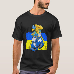 Oekraïnse boxers voeren vlag tegen robot roekeloos t-shirt