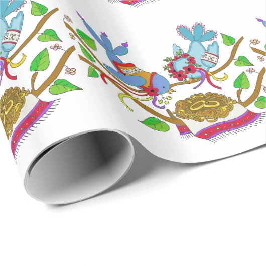Oekraïnse bruiloft - Folk Art Cadeaupapier (Rol Hoek)
