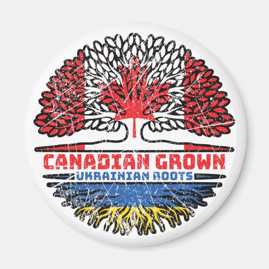 Oekraïnse Canadese Canada Boom Roots Flag Magneet (Voorkant)