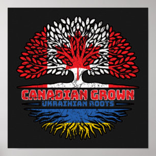 Oekraïnse Canadese Canada Boom Roots Flag Poster
