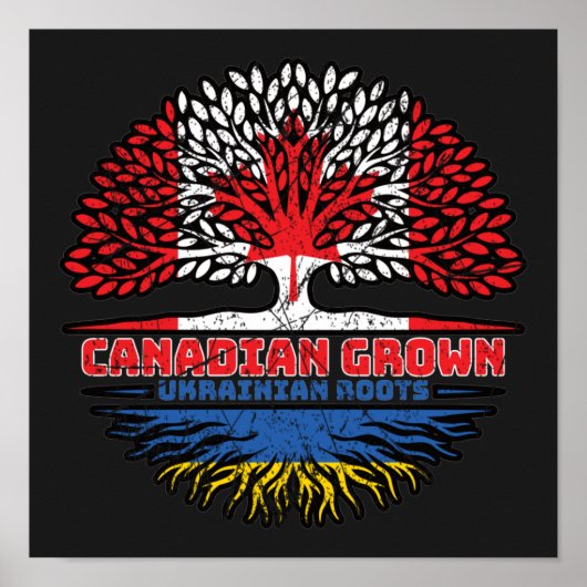 Oekraïnse Canadese Canada Boom Roots Flag Poster (Voorkant)