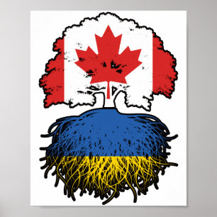 Oekraïnse Canadese Canada Boom Roots Flag Poster