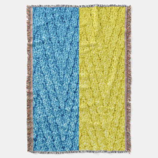 Oekraïnse gebreide vlag deken (Voorkant Verticaal)
