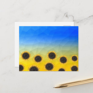 Oekraïnse geelblauwe maaswijdte Flowers Briefkaart